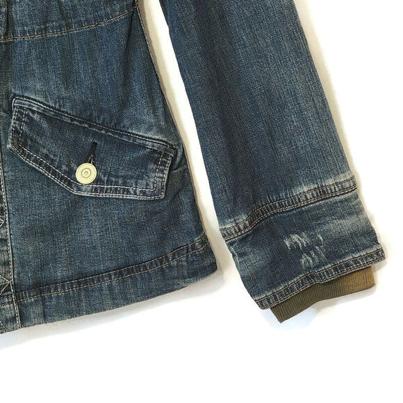 Anthropologie Holding Horses Patchwork Distressed Boho Denim Jacket Casual S - Picture 6 of 14